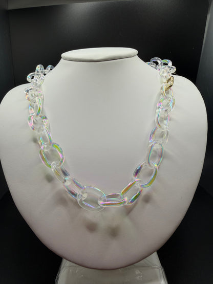 Dichro-Coated Clear Medium Chunky Chain