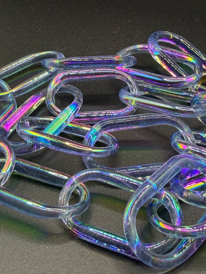 Dichro-Coated Sky Blue Chunky Chain