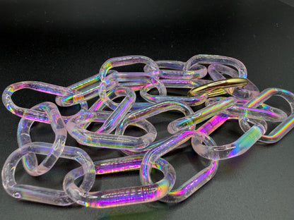 Dichro-Coated Pink Dahlia Chunky Chain
