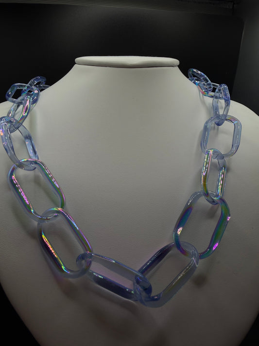 Dichro-Coated Sky Blue Chunky Chain