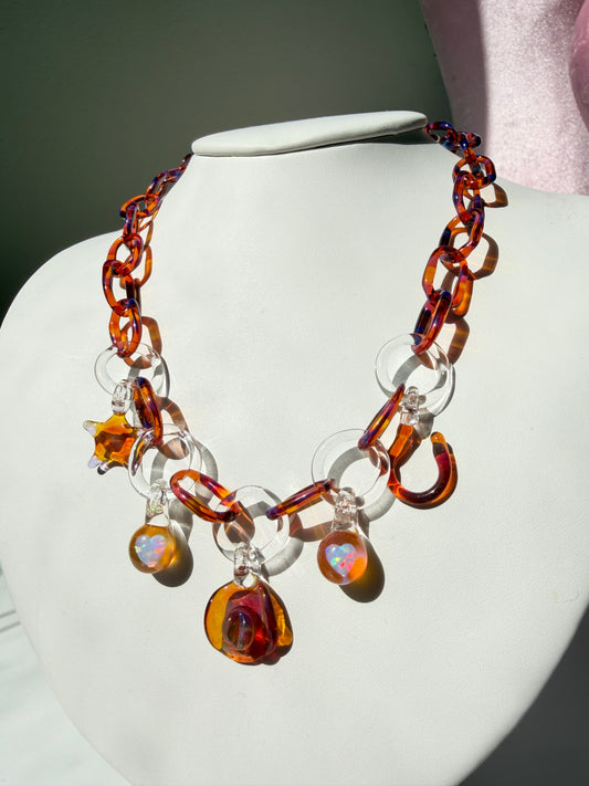Glass Cowgirl Charm Necklace