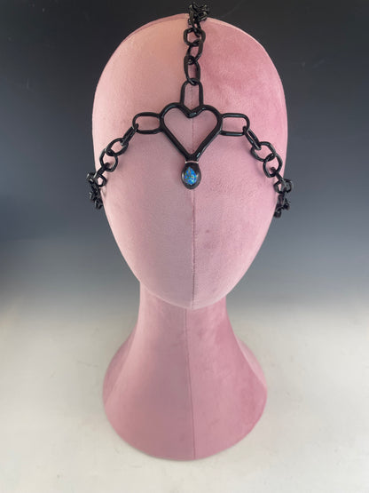 Black Heart Glass Head Chain