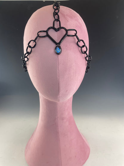 Black Heart Glass Head Chain