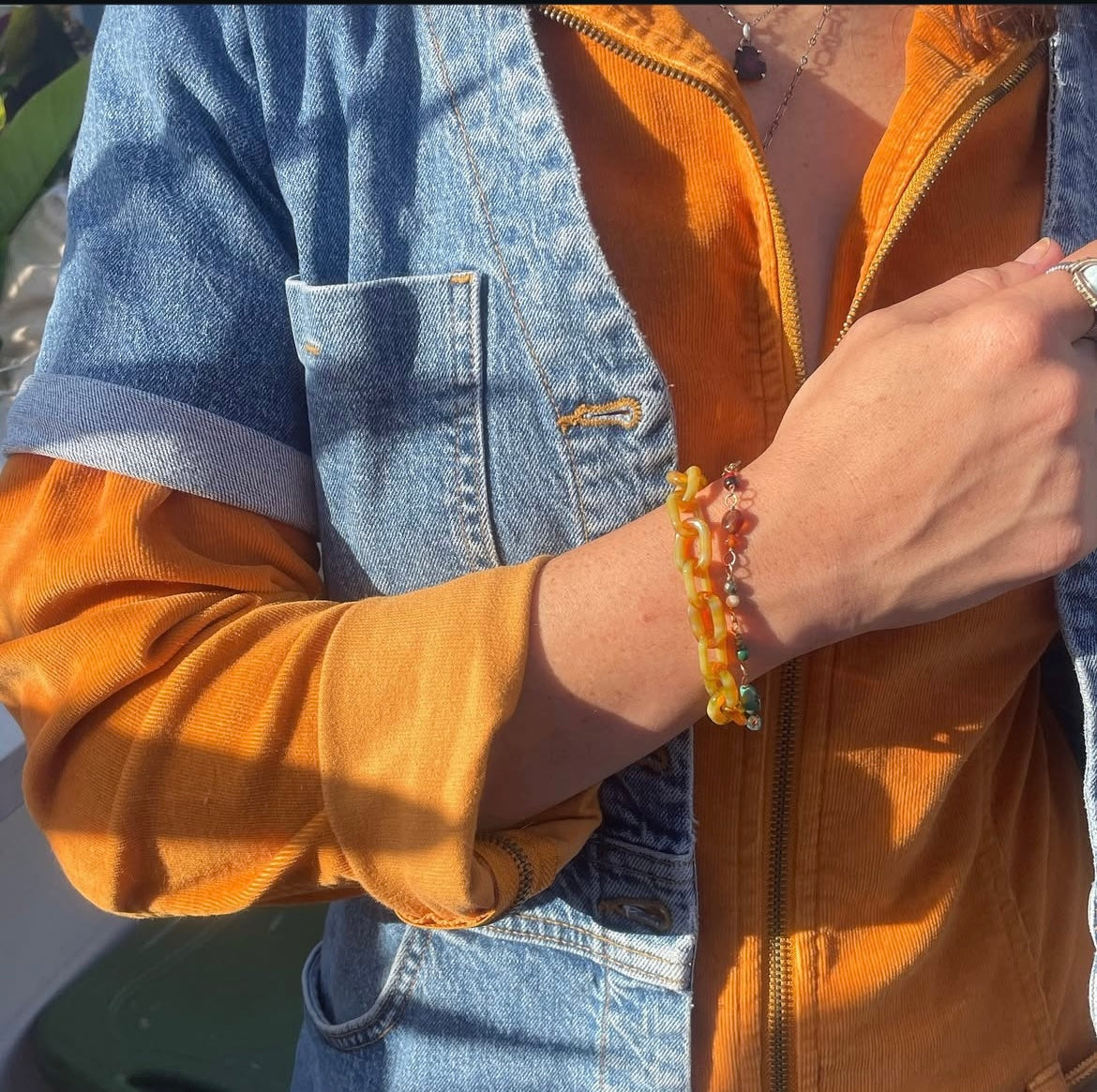 Wild Honey Glass Chain Bracelet
