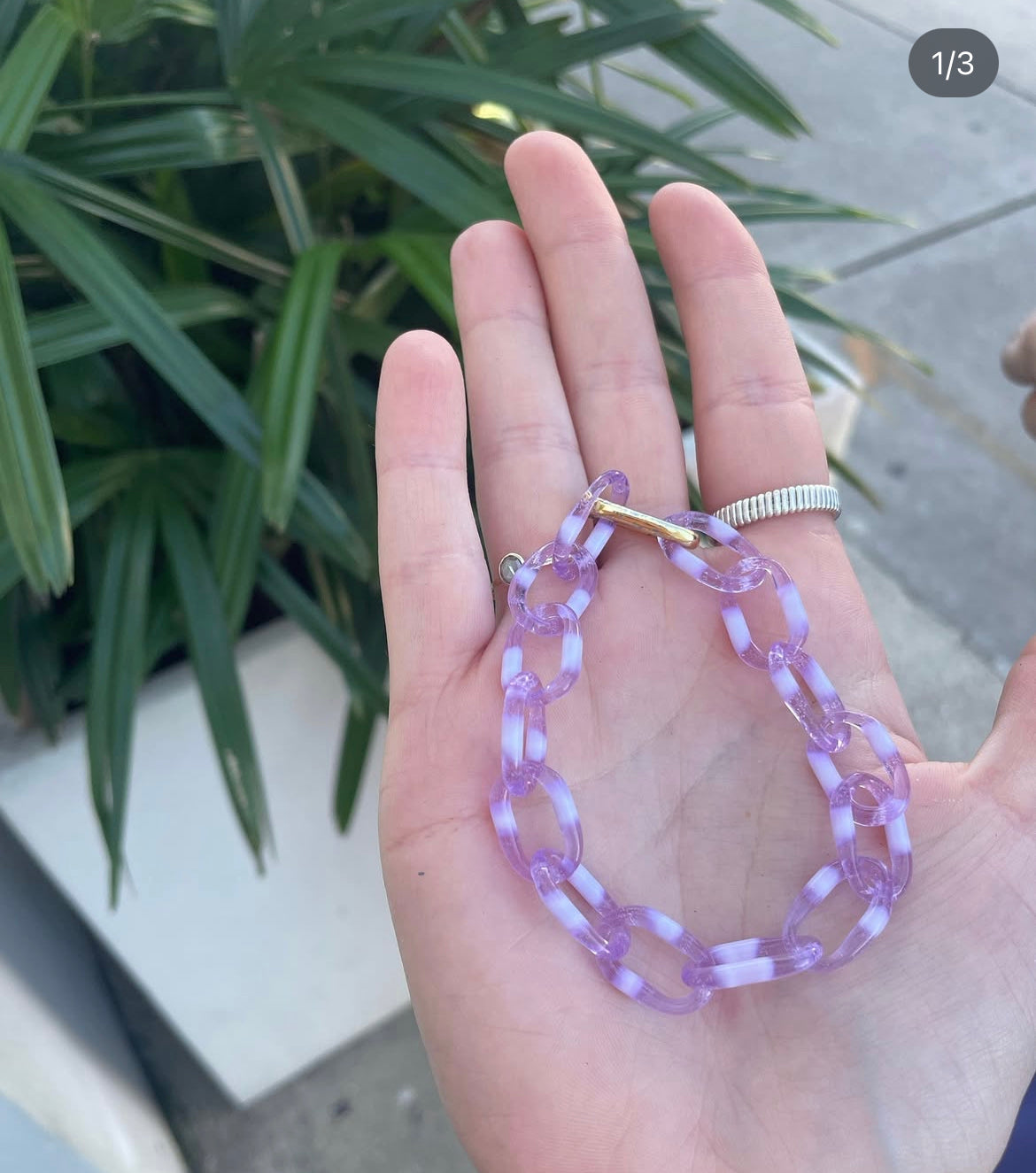 Pink Slyme Glass Chain Bracelet