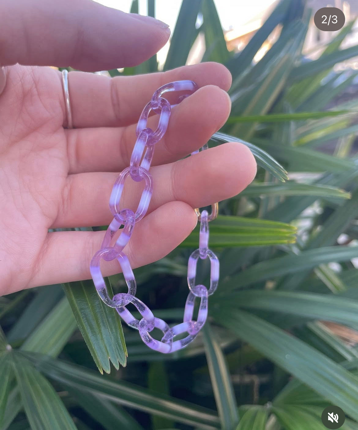 Pink Slyme Glass Chain Bracelet