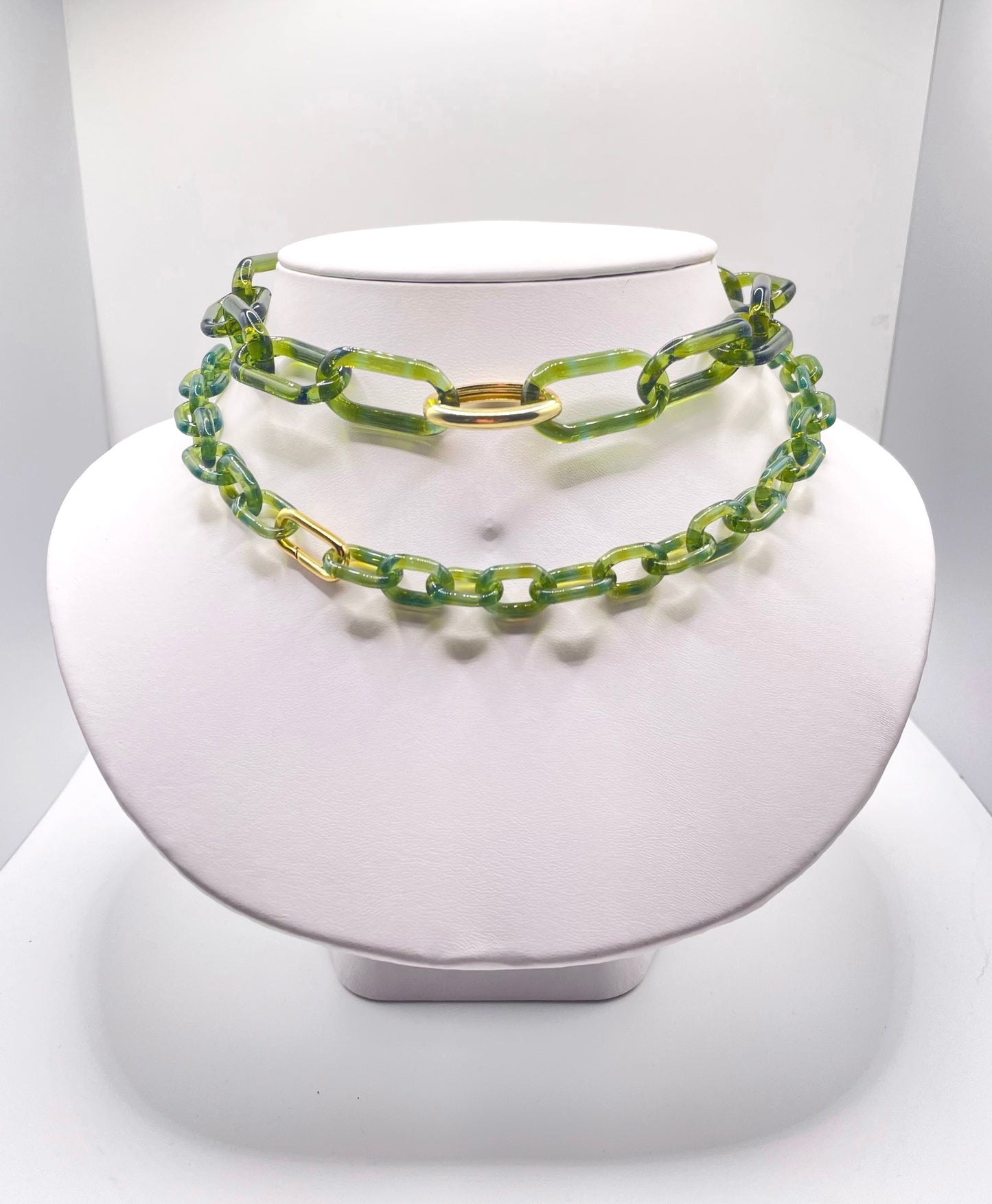 Micro Blue Honey Glass Chain