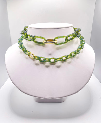 Micro Blue Honey Glass Chain