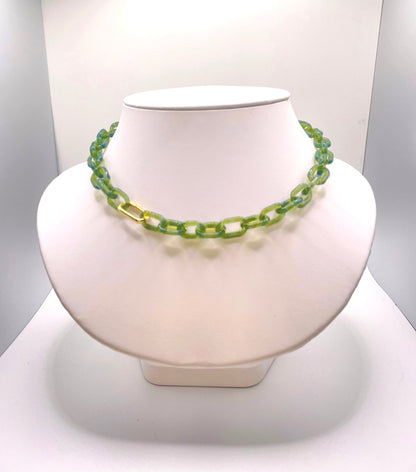 Micro Blue Honey Glass Chain