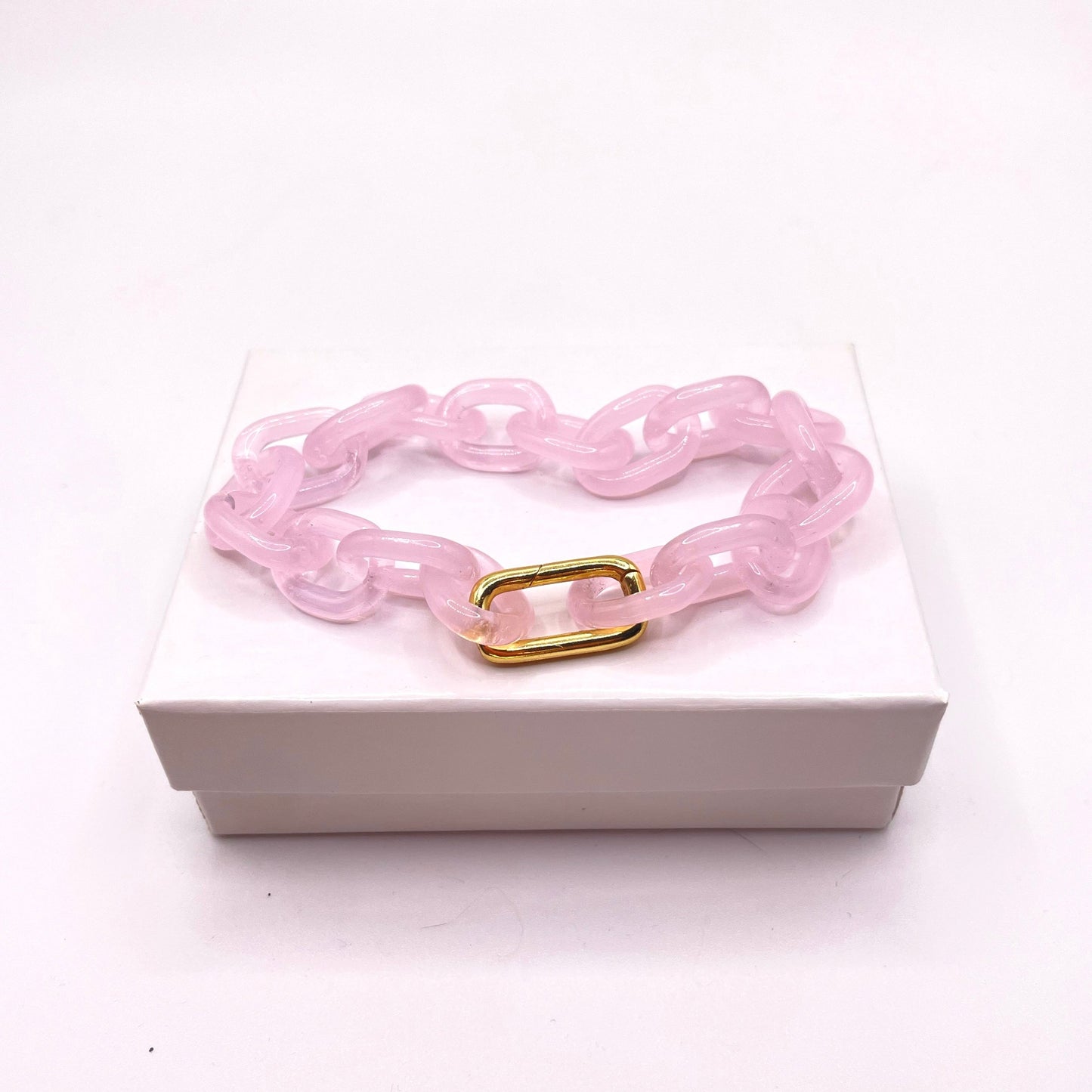Pink Lemonade Glass Chain Bracelet