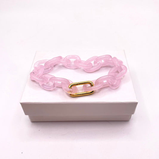 Pink Lemonade Glass Chain Bracelet