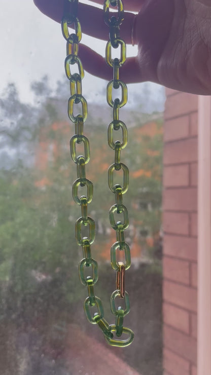 Micro Blue Honey Glass Chain