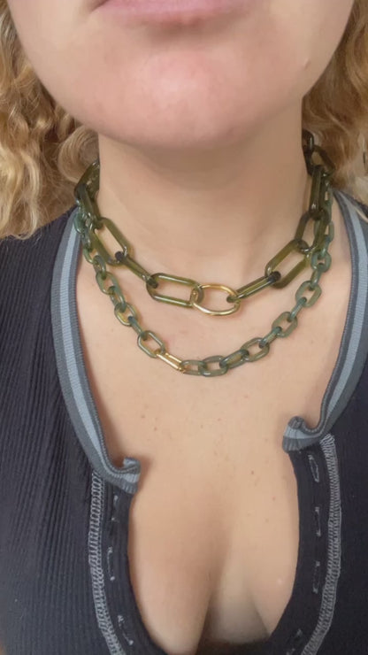 Micro Blue Honey Glass Chain