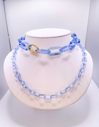 Micro Sky Blue Glass Chain